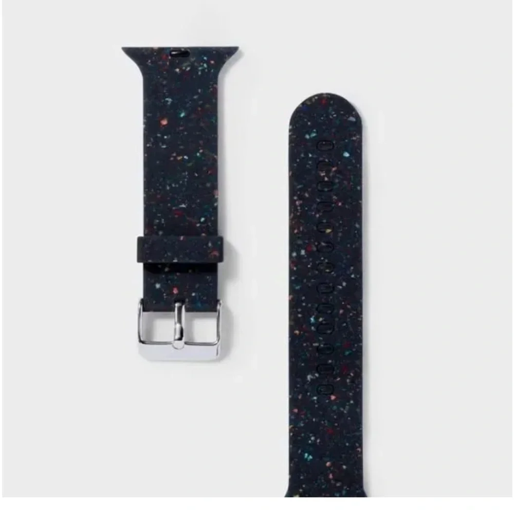 NWT heyday Black Speckled Silicone Apple Watch Band (38–41mm)